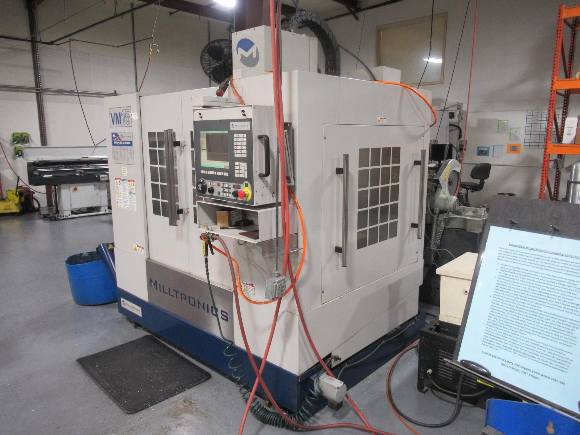 Machines Used | Milltronics VM15 CNC Vertical Machining Center