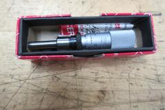(1) Mitutoyo 0-1'" Pressure Micrometer, (1) Mitutoyo .093-1" Pin Micrometer, (1) Unbranded 0-1" Thread Mic, (1) Starrett Mic Head 463L