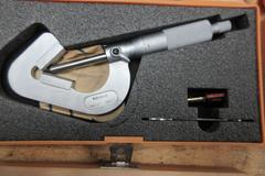 (1) Mitutoyo 0-1'" Pressure Micrometer, (1) Mitutoyo .093-1" Pin Micrometer, (1) Unbranded 0-1" Thread Mic, (1) Starrett Mic Head 463L