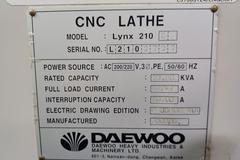 Daewoo Lynx 210C CNC Turning Center with Fanuc Control, Tailstock and Chip Conveyor