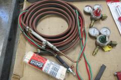 (2) Small Torches with Hoses, Regulators, Soldering Iron and Miscellaneous