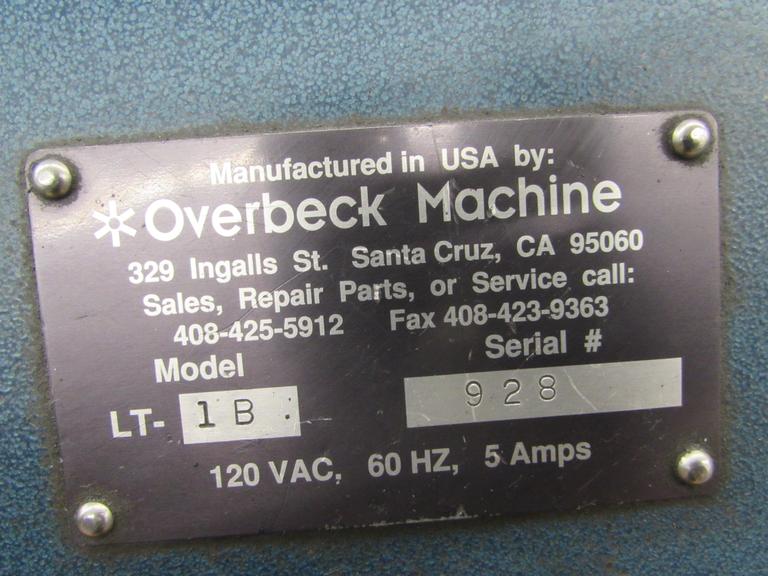 Overbeck LT-1B "Twister" Speed Lathe, Varable Speed, 5C Collet Closer