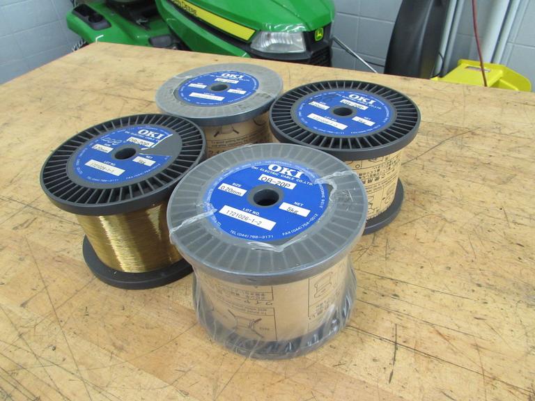 OKI OB-20P 0.20mm (.008") Brass EDM Wire.  (3) New and (1) Partial 5kg Spools