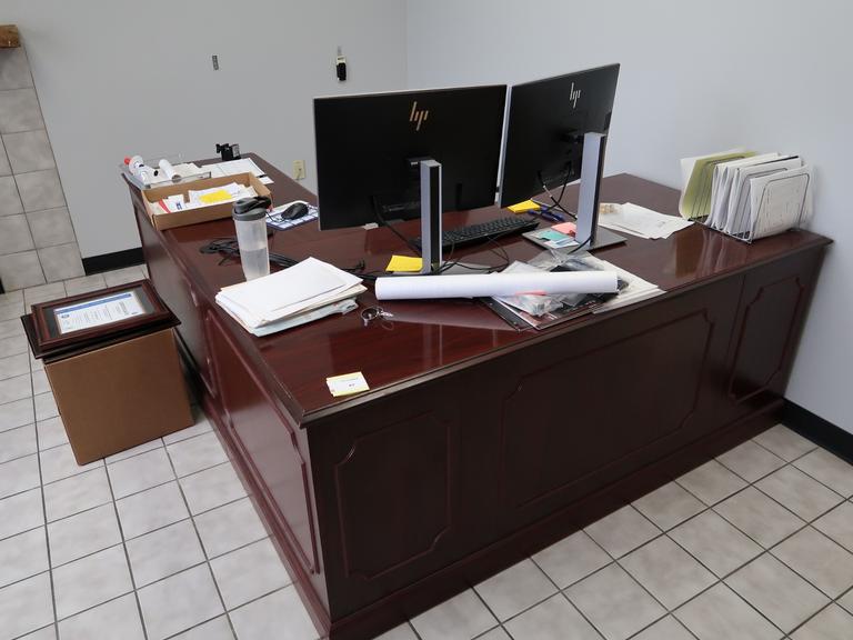 Wooden Desk with Return