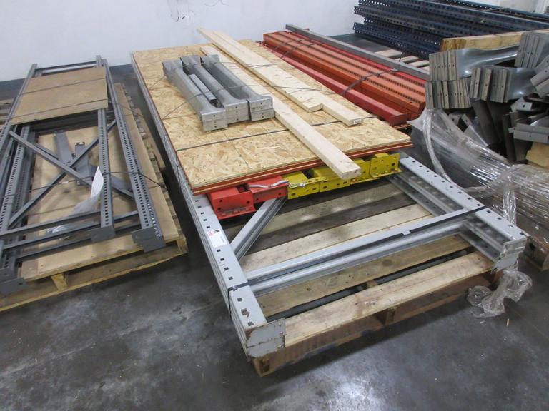 Section Of Pallet Racking (2) 144" x 42" Uprights, (6) 96" Beams , (12) 42" Metal Crossmembers