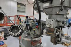 Sharp HMV Vertical Mill with DRO, Power Drawbar, Power Knee Feed and More