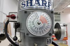 Sharp HMV Vertical Mill with DRO, Power Drawbar, Power Knee Feed and More