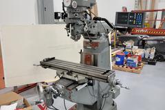 Sharp HMV Vertical Mill with DRO, Power Drawbar, Power Knee Feed and More