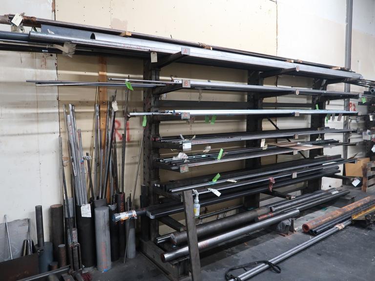 Cantilever Style Stock Rack with Material.  Aluminum and Steel,  Variety of Sizes & Lengths, 