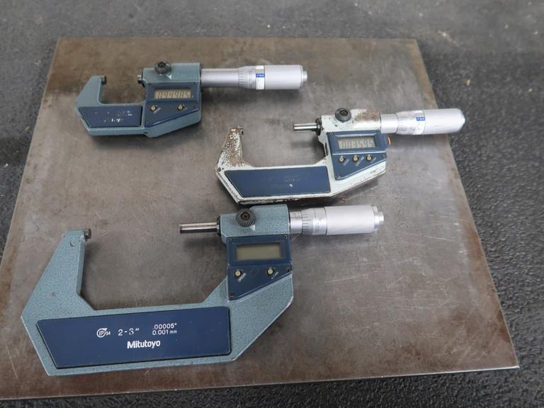 Mitutoyo .00005" Digital Micrometers: 0-1", 1-2" and 2-3"