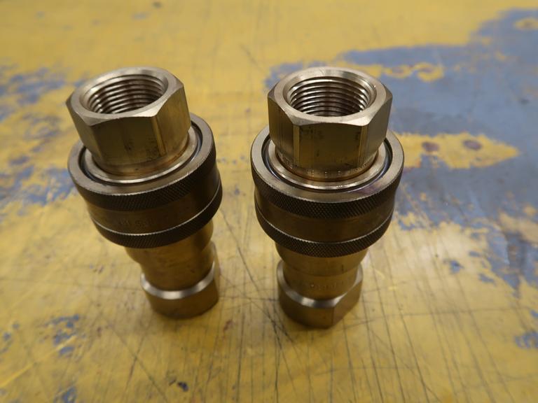 (2) New Parker 60-Series BH8-60 Hydraulic Couplings, Brass