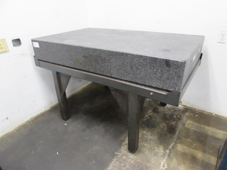 Granite Surface Plate, Gray 36" x 60" x 8.5" w Steel Stand