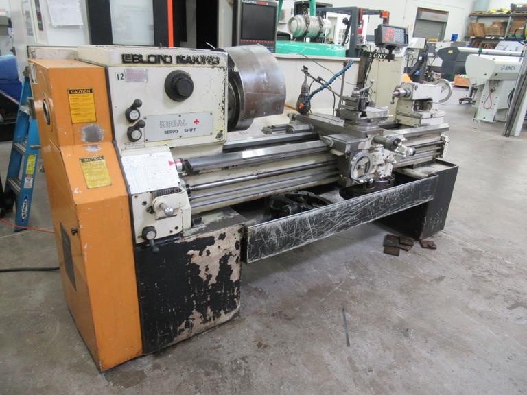 LeBlond Makino 19" x 54" Servo Shift Engine Lathe with Sony  DRO, 3" Hole Thru Spindle, Chucks, Steady Rests