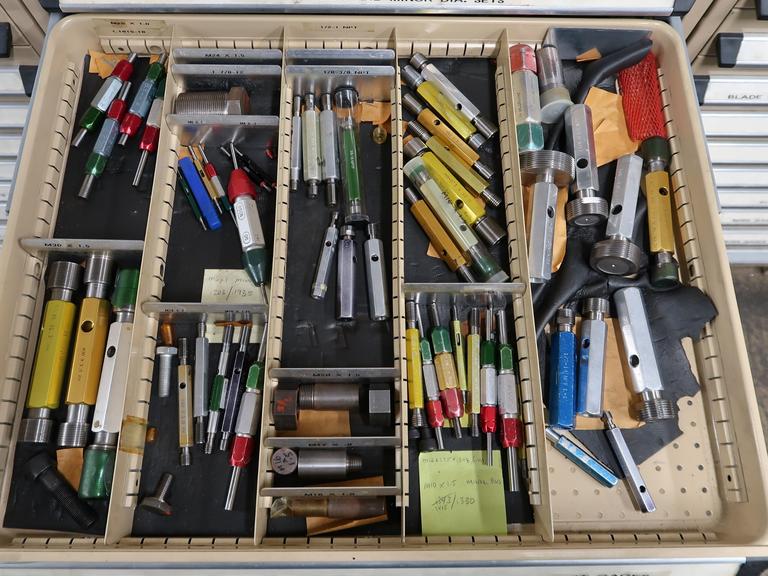 Inside Thread Gages.  Drawer Labeled Metric