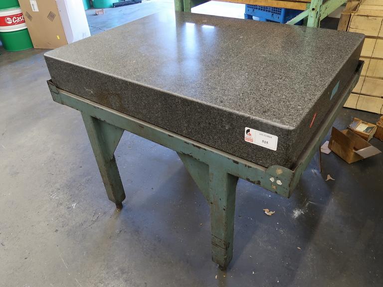 Tru-Stone 48" x 36" x 6-1/2" No-Lip Granite Surface Plate with Stand