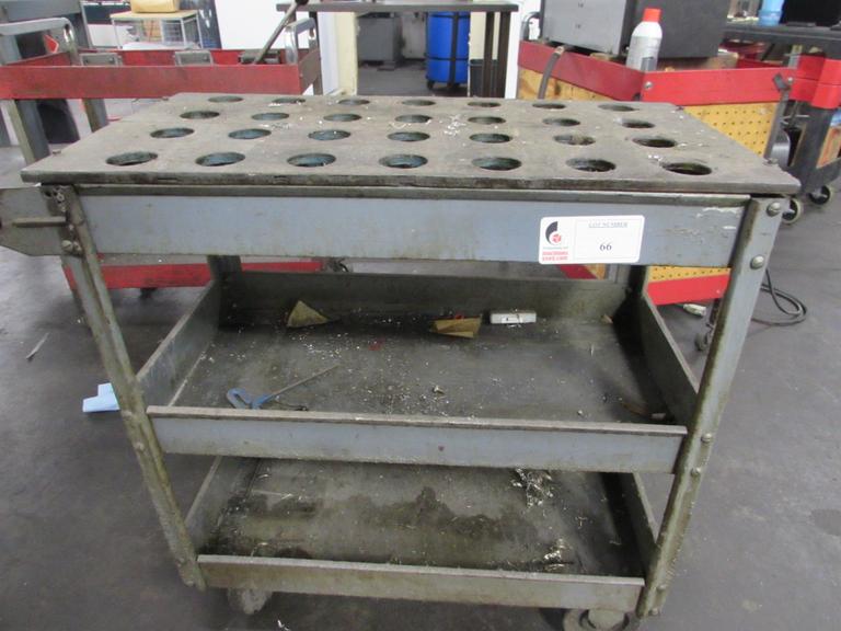 Tool Cart with 40 Taper Tool Rack (2) Lower Shelves