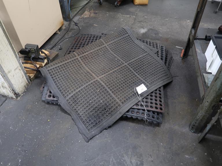 Rubber Anti-Fatigue Mats, Mostly 32" x 35".  Buyer May Take All Rubber Matts In Shop Including Stack In Photos