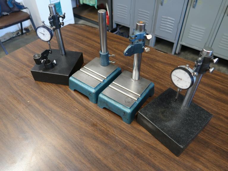 (4) Indicator Stands Including (2) 6" x 6" Granite Base with Indicators