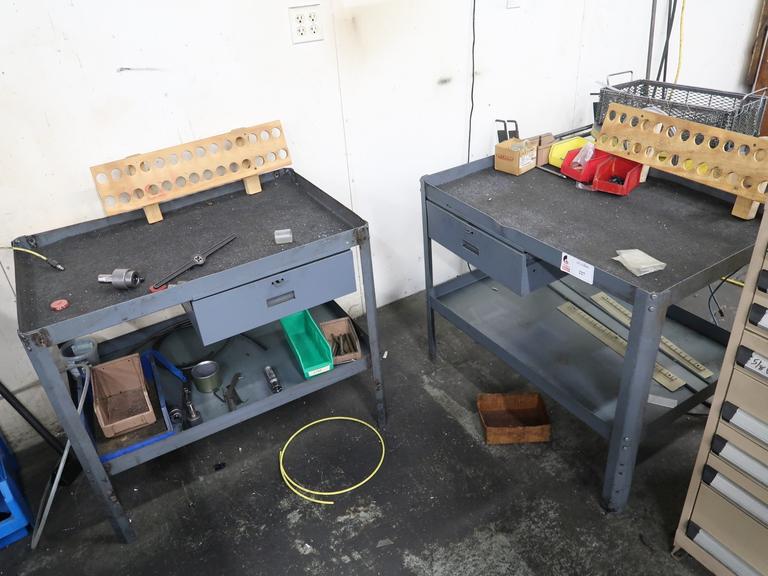 (2) Steel Work Bencheswith Drawer and Lower Shelf