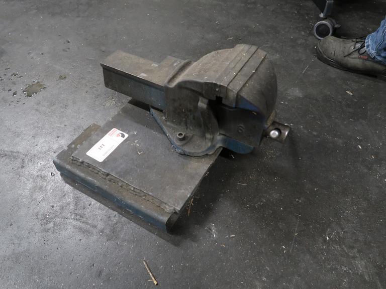 6" Bench Vise Mounted to Steel Base