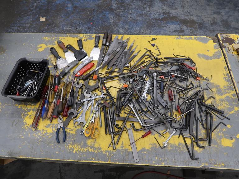 Assortment of Files, Wrenches, Screwdrivers, Box Cutters and More