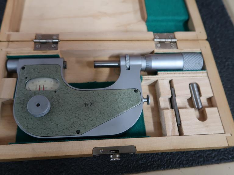 1-2" Indicating Micrometer with Wooden case