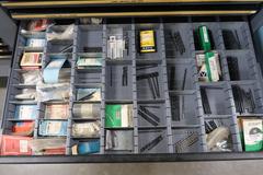 HUGE Lot of Perishable Tooling With Cabinets.  ORGANIZED & LABELED.  MOSTLY NEW