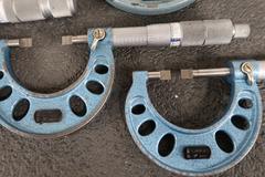 Micrometers Including 0-1", 1-2" and 3-4" Blade Mics and (1) 1-2" Disc Mic