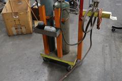 Oxy-Acetylene Torch Setup with Torch, Hose, Regulators and Cart.  No Tanks
