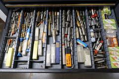 HUGE Lot of Perishable Tooling With Cabinets.  ORGANIZED & LABELED.  MOSTLY NEW