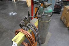 Oxy-Acetylene Torch Setup with Torch, Hose, Regulators and Cart.  No Tanks