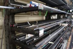 Cantilever Style Stock Rack with Material.  Aluminum and Steel,  Variety of Sizes & Lengths, 