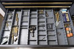 HUGE Lot of Perishable Tooling With Cabinets.  ORGANIZED & LABELED.  MOSTLY NEW