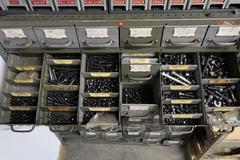 (3) Organizers with Contents of Fasteners, Bolts, Nuts, Dowels, Thread Chasers, etc