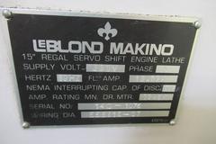 Leblond Makino 15" x 32" Regal Servo Shift Engine Lathe with Acu-Rite II DRO, Aloris Tool Post, 8" 3 Jaw Chuck, Work Light