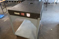 Starrett 36" x 24" x 4" Granite Surface Plate with Tapped Inserts, and Rolling Stand