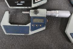 Mitutoyo .00005" Digital Micrometers: (4), 0-1", (2) 1-2" & (1) 3-4"