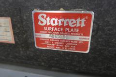 Starrett 36" x 24" x 4" Granite Surface Plate with Tapped Inserts, and Rolling Stand