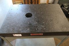 Starrett 36" x 24" x 4" Granite Surface Plate with Tapped Inserts, and Rolling Stand