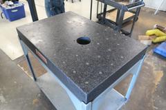 Starrett 36" x 24" x 4" Granite Surface Plate with Tapped Inserts, and Rolling Stand
