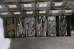 (3) Organizers with Contents of Fasteners, Bolts, Nuts, Dowels, Thread Chasers, etc