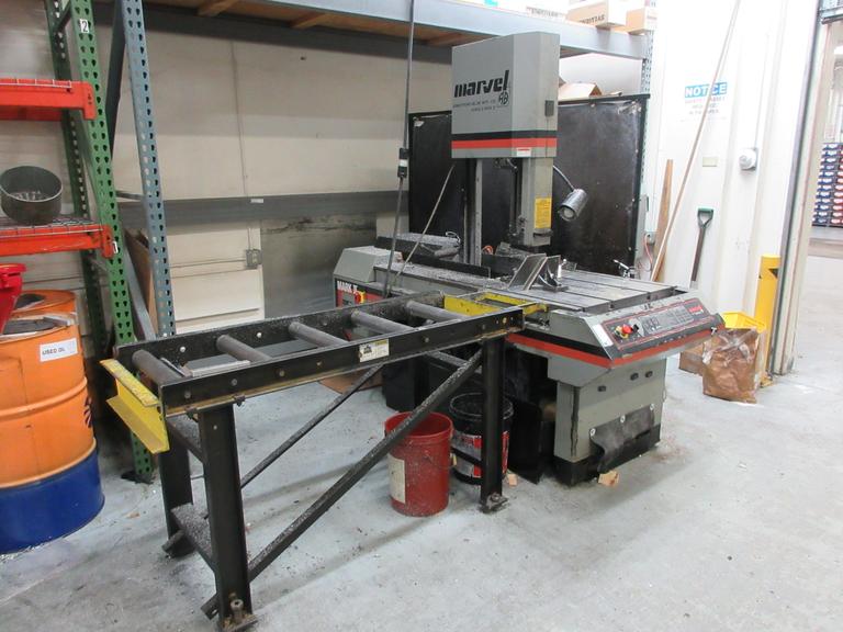 Marvel Series 8 Mark II Vertical Tilt Frame Band Saw with Infeed Conveyor and Coolant