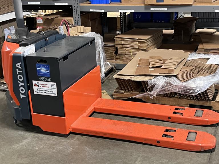 Toyota Electric Pallet Jack with Charger, 6000lb Lift capacity, Regenerative Braking, Multifunction Control Handle