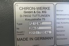 Chiron FZ 12 MT High Speed Plus 5-Axis CNC Vertical Machining Center with Parts Conveyor and Renishaw Probing