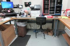 Metal Frame Wood Top Work Benches: (3)