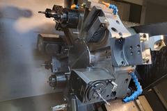 Haas DS-30Y CNC Multi-Axis Turning Center with Sub-Spindle, Haas Magazine Barfeeder, Y-Axis, High Torque Live Milling Turret,  Parts Catcher, High Pressure Coolant, Chip Conveyor.