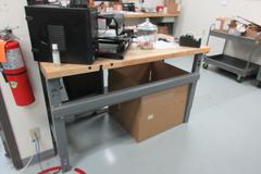 Metal Frame Wood Top Work Benches: (3)