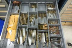 11-Drawer Stanley Vidmar Cabinet with Contents of Tap & Die wrenches, Expandable Reamers, Taps, Laps, Extrusion Hardware, Drill Blanks and More