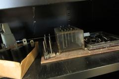 2-Door Metal Cabinet with Multi-Drawer Organizer and Contents of Small Parts, Work Holding, Triple Beam Balance and More