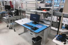 Power Adjustable Work Bench with Upper Shelf and Power Strip, Contents NOT Included